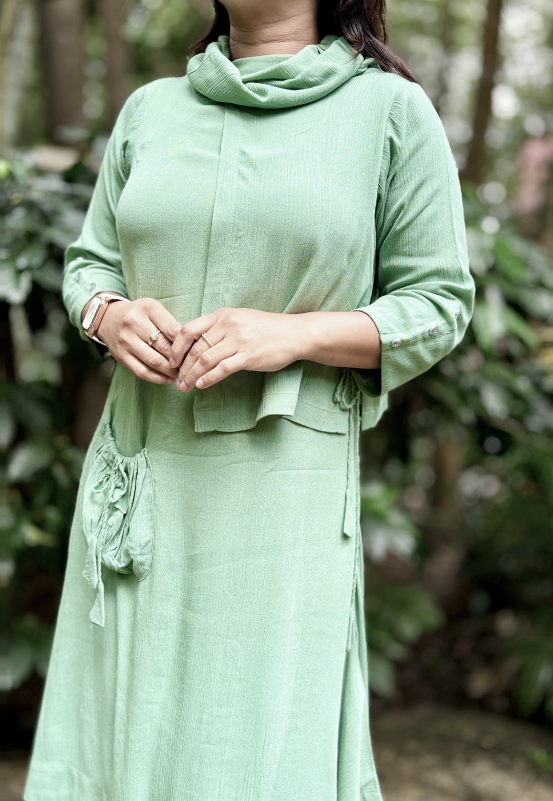Sea Green Double Layered Dress – Neelsonline