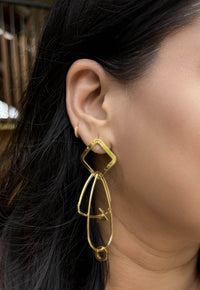 Golden Geometry Statement Earrings