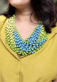 Tropical Cascade Beaded Necklace